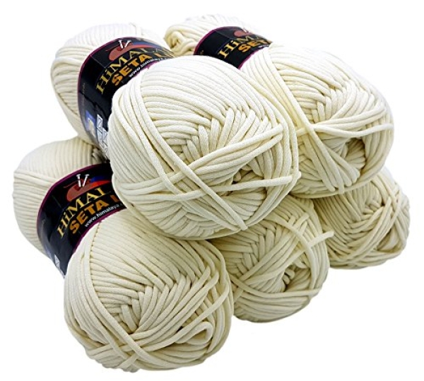 500 Gramm Himalaya Silky Touch Strickgarn, 5 x 100g Strickwolle 100% Exoline seidig soft